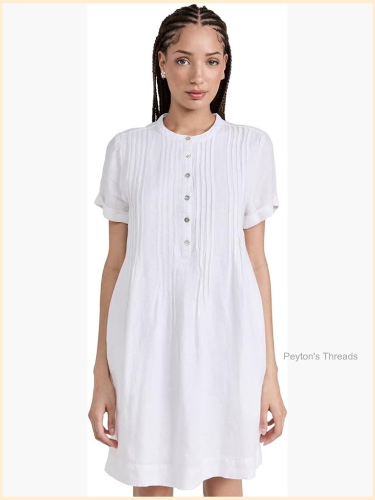 Faherty Gemina Basketweave Linen Dress